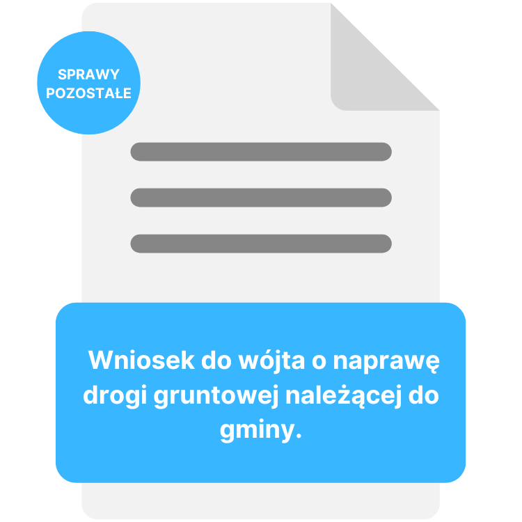 Wniosek do wójta o naprawę drogi gruntowej należącej do gminy