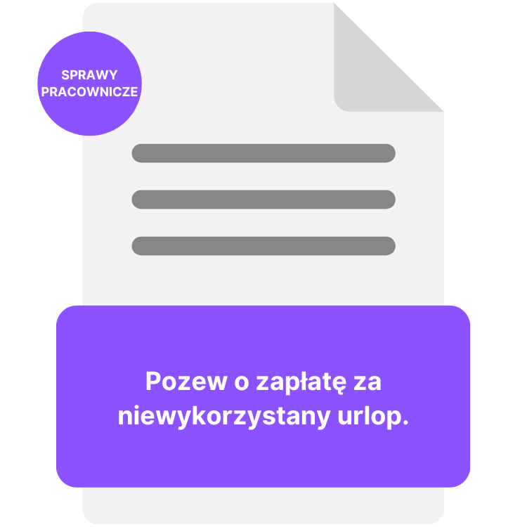 Pozew o zapłatę za niewykorzystany urlop