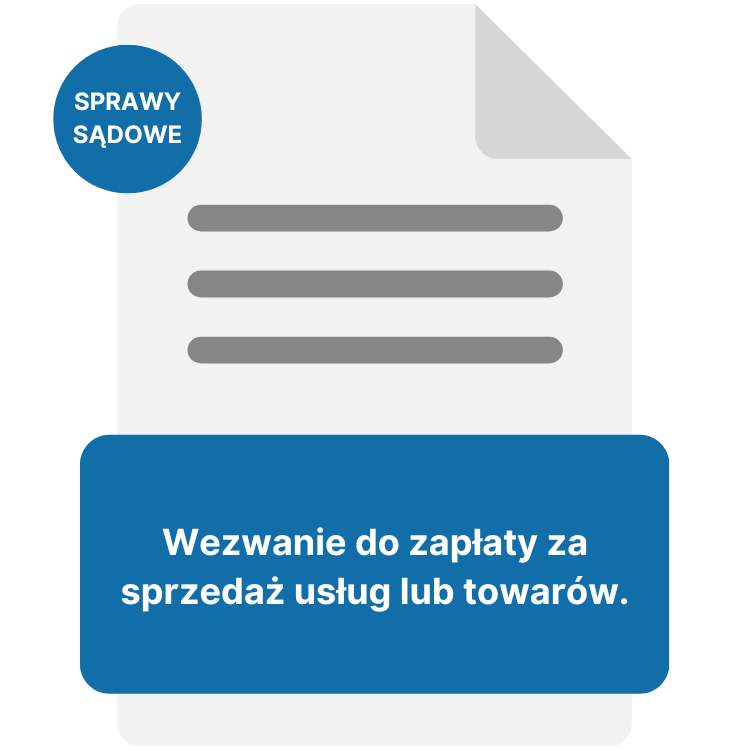 Wezwanie do zapłaty za sprzedaż usług lub towarów